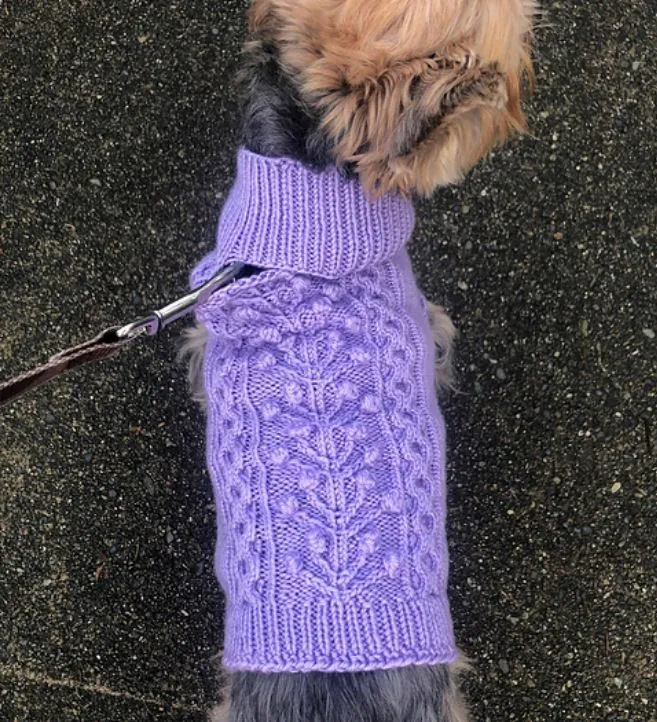 Tree Cable Dog Sweater